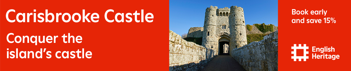 View of the entrance at Carisbrooke Castle on the Isle of Wight